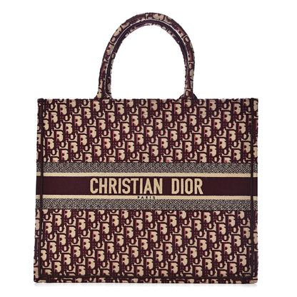 Christian Dior Oblique Large Book Tote Burgundy Multicolor 1 of 10
