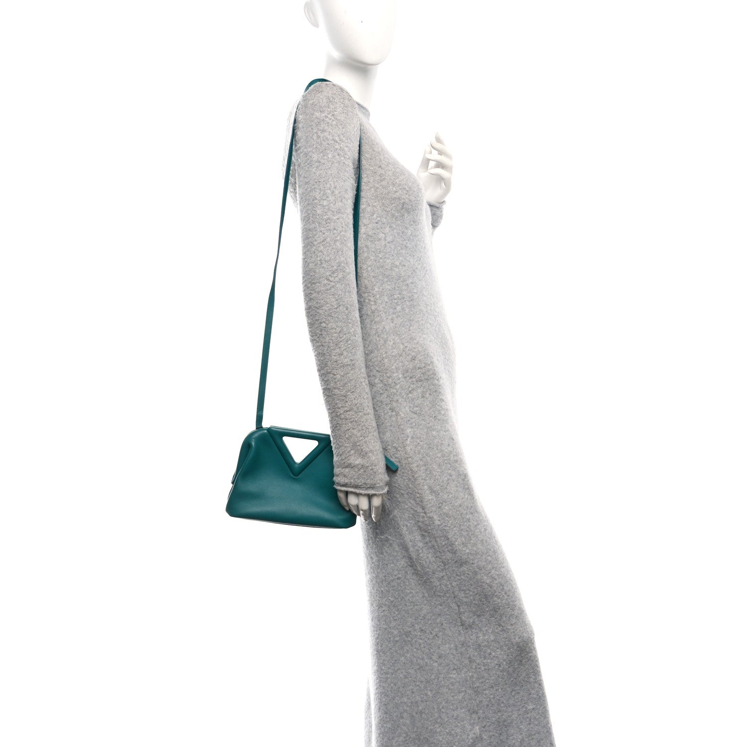 Bottega Veneta Calfskin Small The Point Triangle Bag Mallard 2 of 12