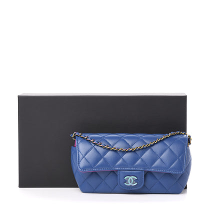 Chanel Lambskin Quilted Glasses Case With Chain Blue Purple 12 of 12
