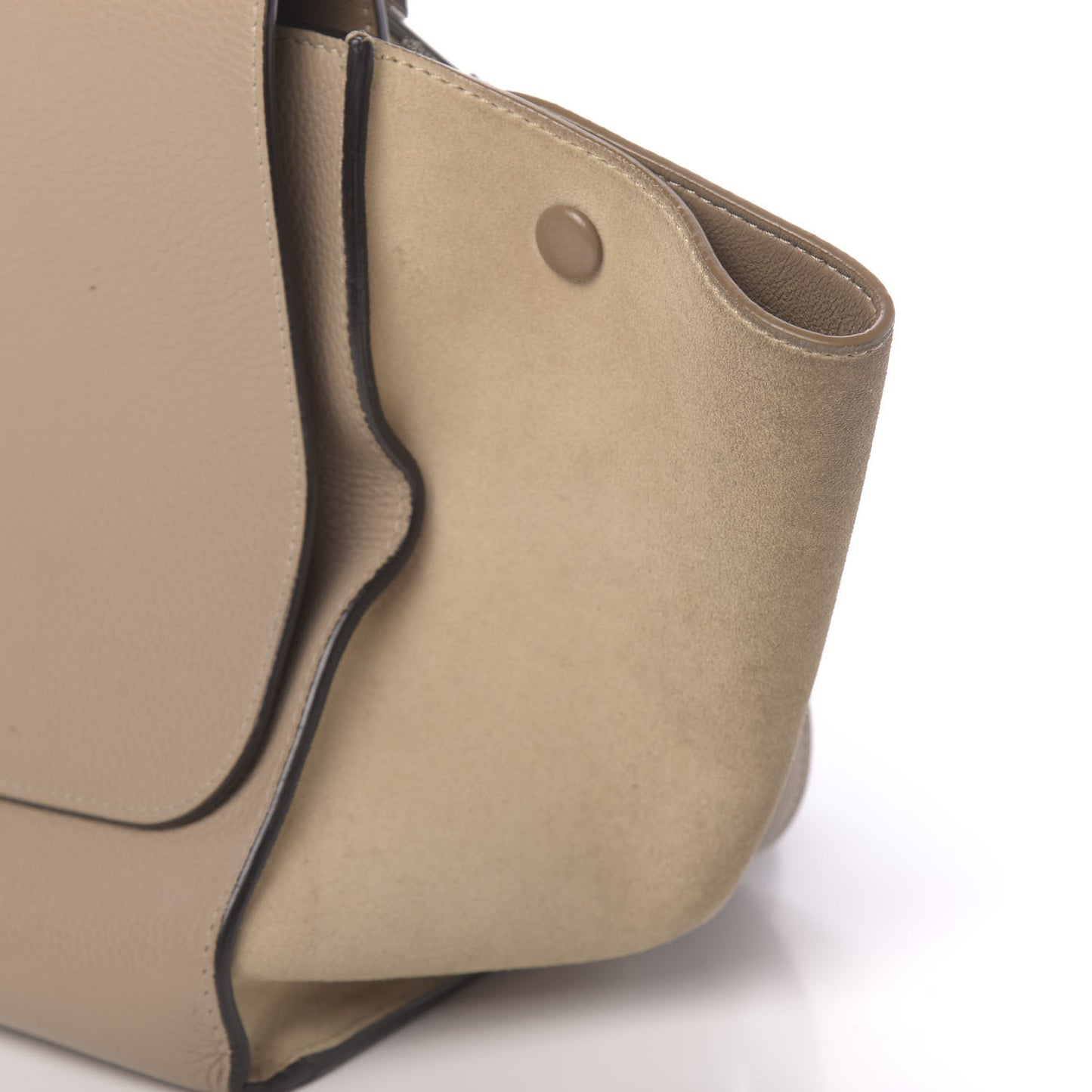 Drummed Calfskin Suede Medium Trapeze Dune