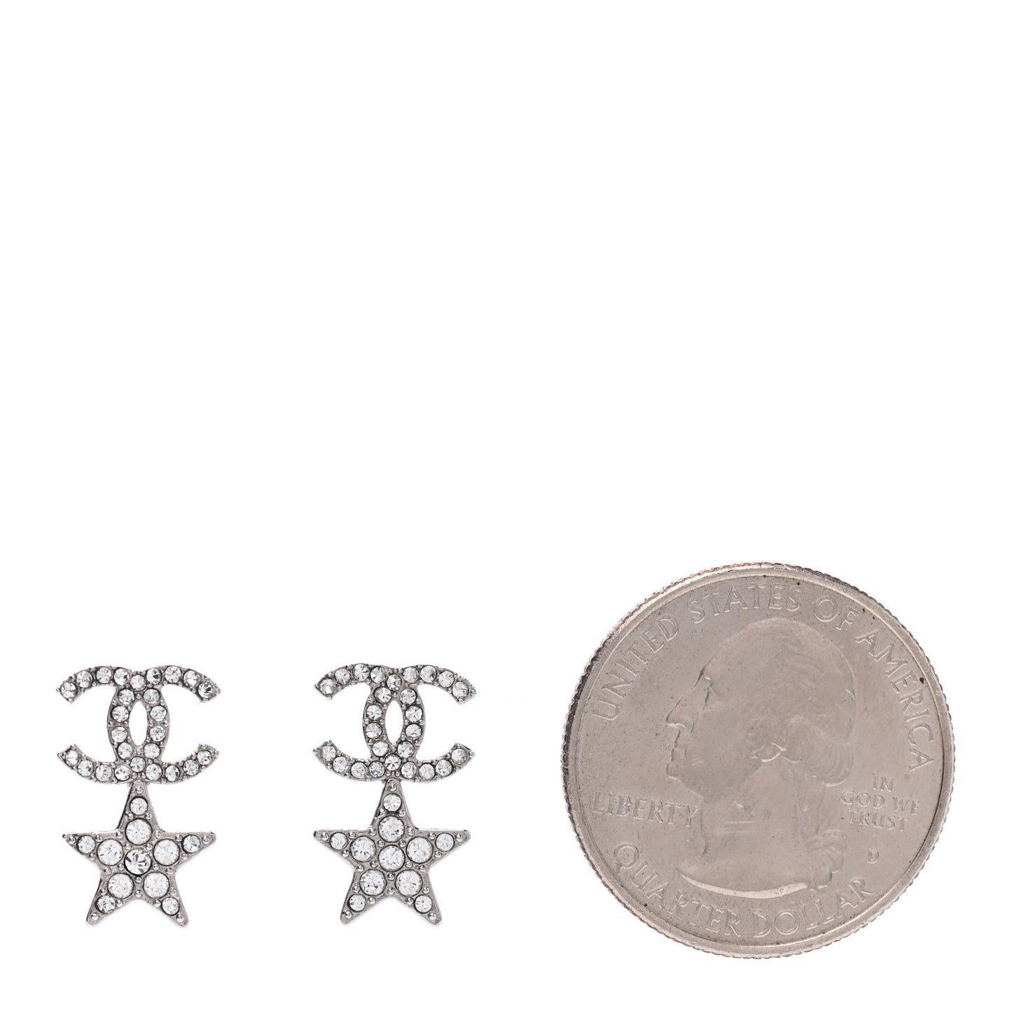 Crystal CC Starfall Drop Earrings Silver