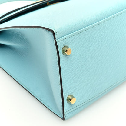 Hermes Epsom Kelly Sellier 32 Bleu Atoll 9 of 10