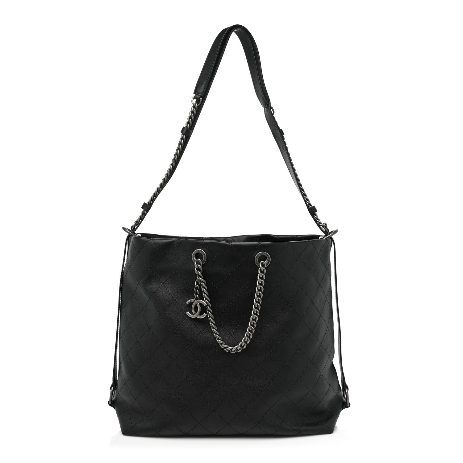 Chanel Calfskin Stitched Large Hobo Black 1 of 13