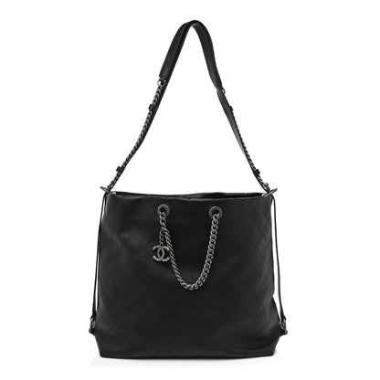 Chanel Calfskin Stitched Large Hobo Black 1 of 13