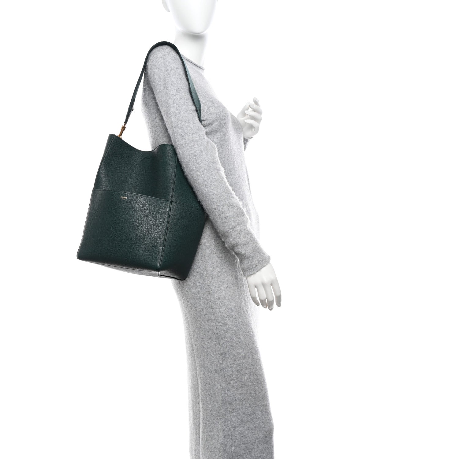 Celine Soft Grained Calfskin Sangle Bucket Bag Amazone 2 of 10