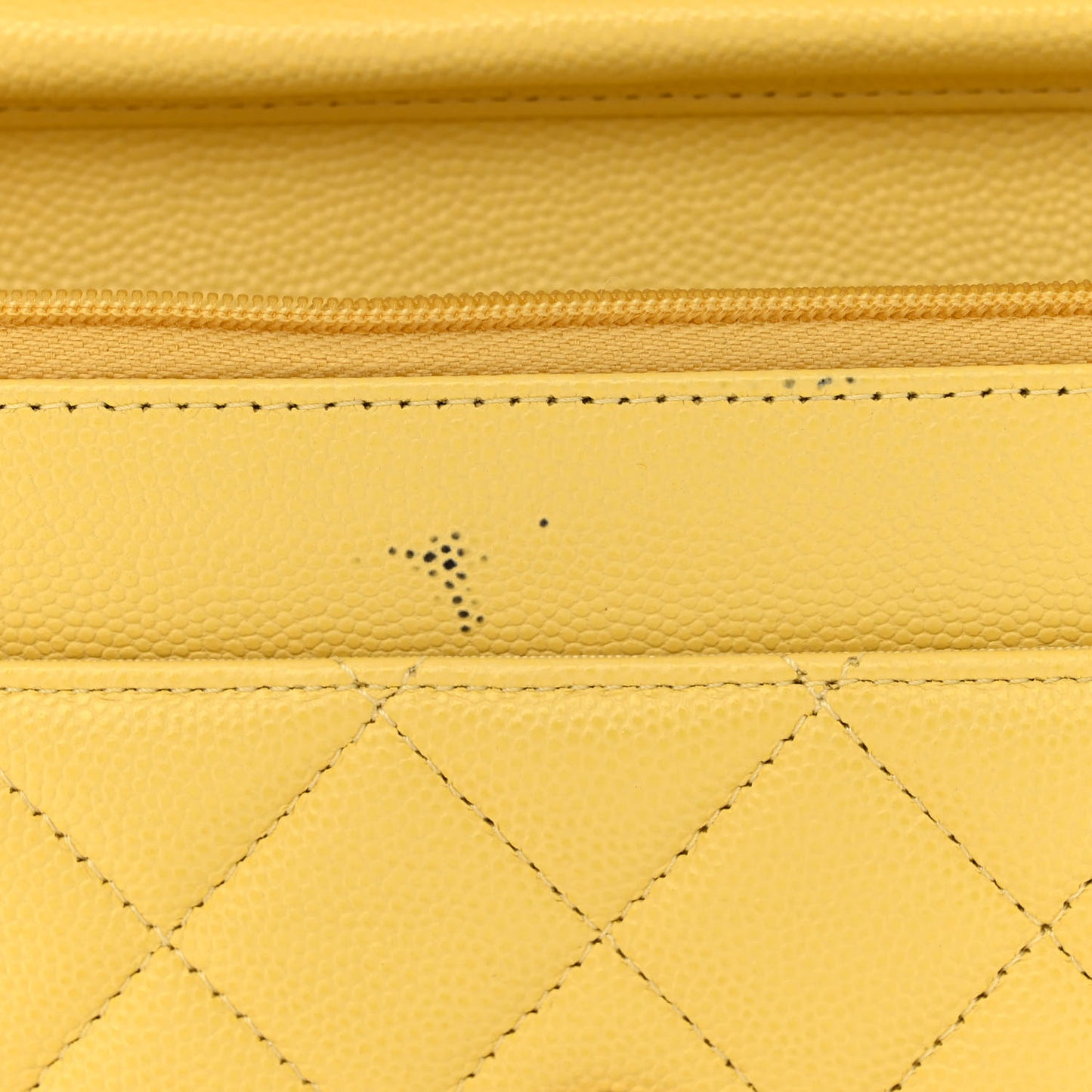 Caviar Quilted Wallet on Chain WOC Yellow