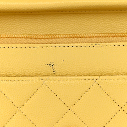 Chanel Caviar Quilted Wallet on Chain WOC Yellow 9 of 13