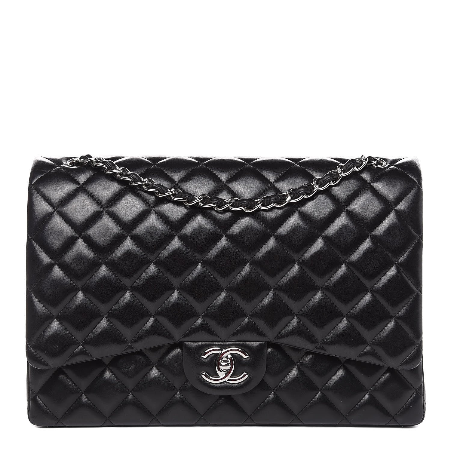 Chanel Lambskin Quilted Maxi Double Flap Black 1 of 19