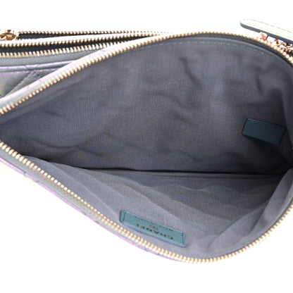 Chanel Iridescent Crumpled Calfskin Trio Cosmetic Case Purple 6 of 15