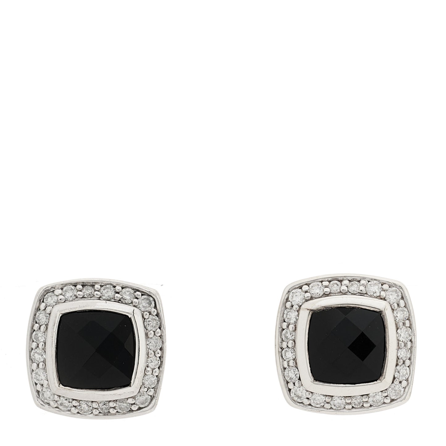 Sterling Silver Diamond Black Onyx 7mm Albion Earrings