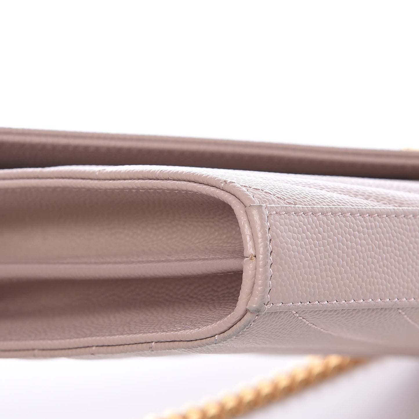 Grain De Poudre Matelasse Chevron Monogram Chain Wallet Rose Antic