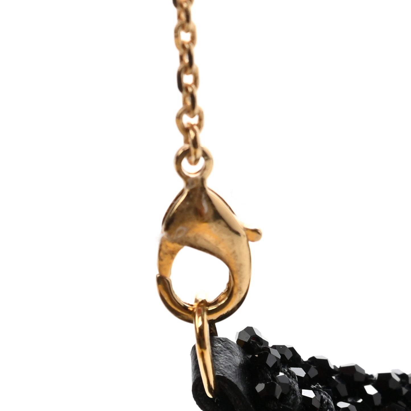 Crystal Vitello King Beaded Mini Pico Baguette Charm Black