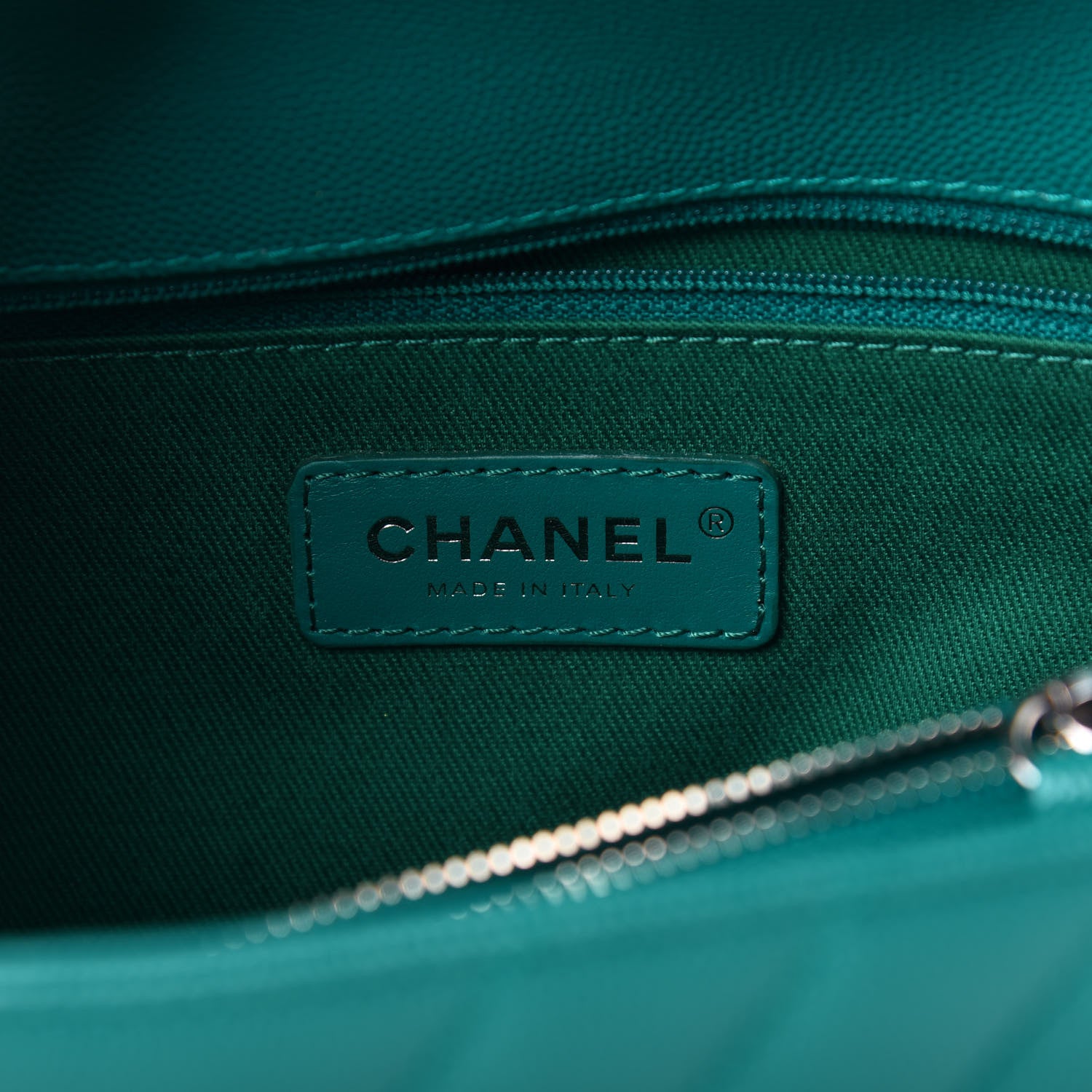 Chanel Caviar Chevron Quilted Small Coco Handle Flap Green 6 of 12
