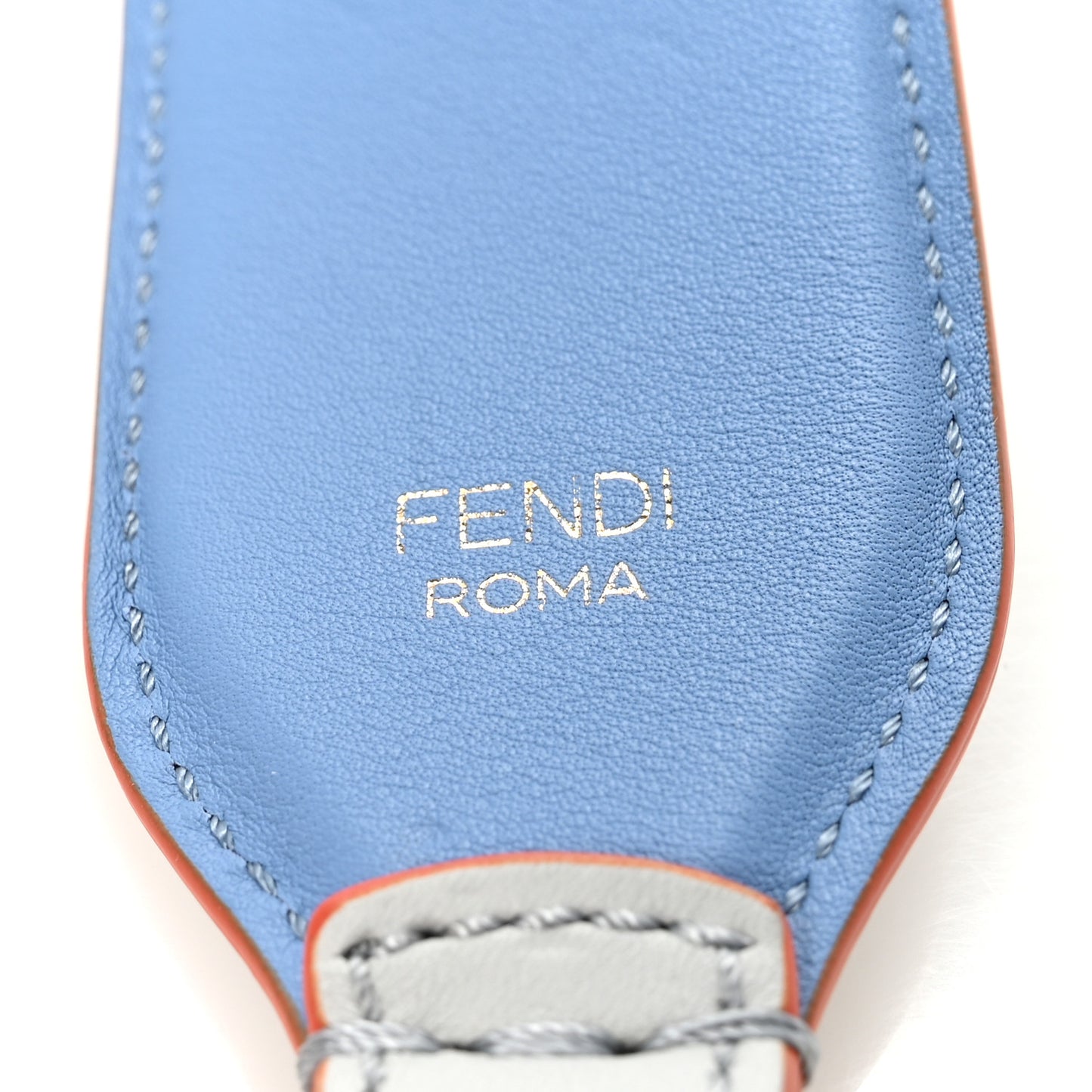 Vitello Dolce Fun Fair Metal Studded Strap You Grigio Perla Blue Multicolor