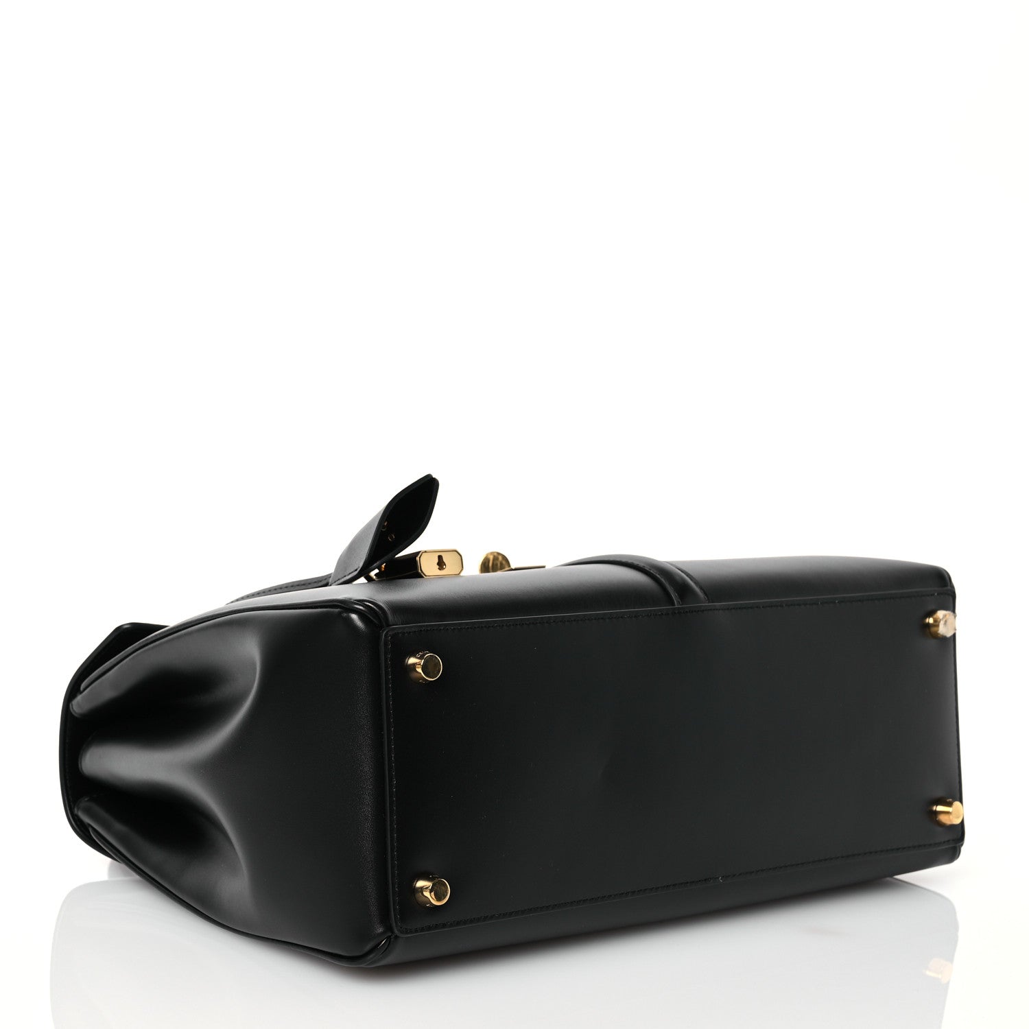 Celine Satinated Calfskin Medium 16 Top Handle Bag Black 4 of 13