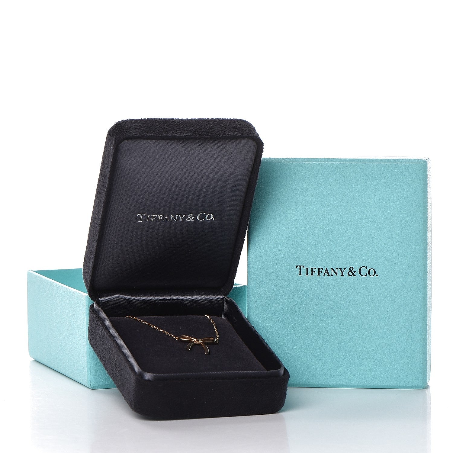 Tiffany 18K Rose Gold Mini Bow Pendant Necklace 6 of 6