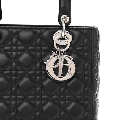 Christian Dior Lambskin Cannage Medium Lady Dior Black 7 of 9