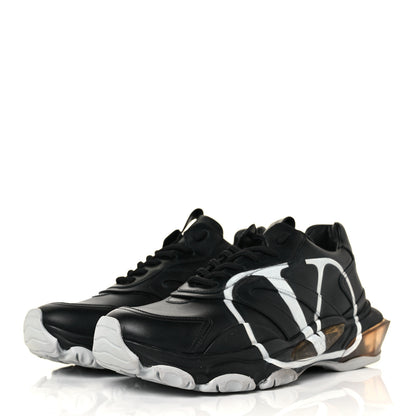 Valentino Garavani Calfskin VLOGO Mens Bounce Sneakers 39 Black 3 of 7