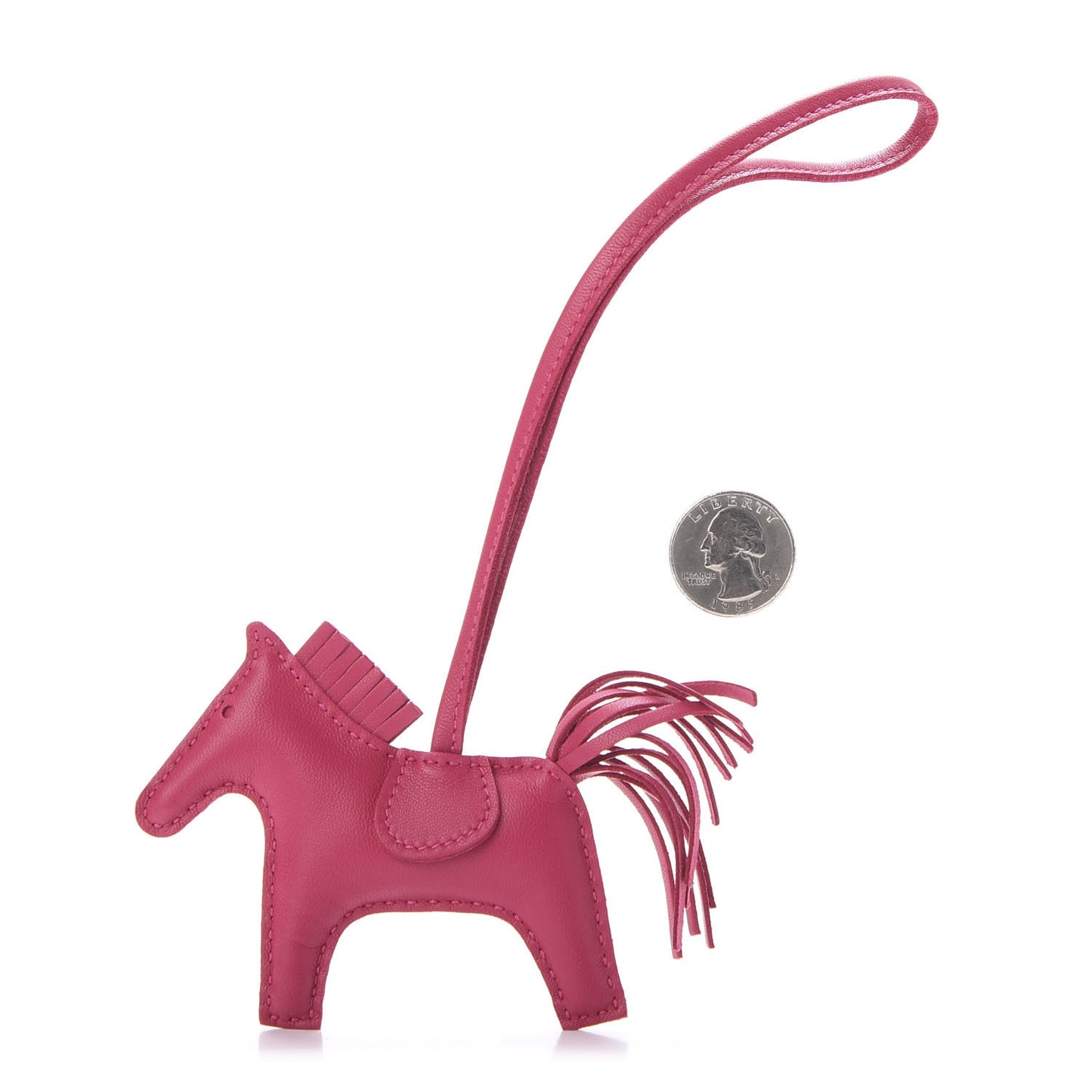 Milo Lambskin Grigri Rodeo Horse Bag Charm PM Rose Mexico