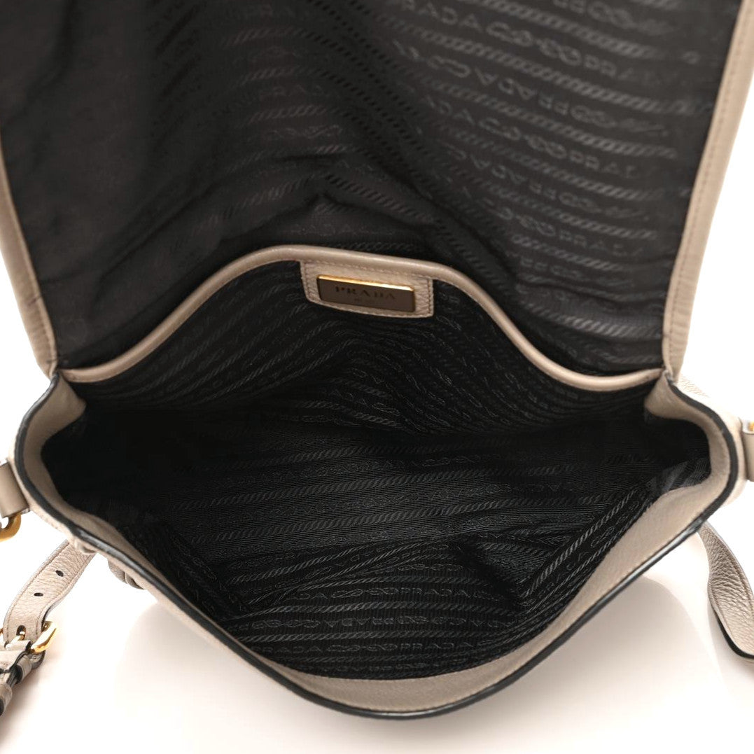 Prada Vitello Daino Flap Crossbody Argilla 8 of 9