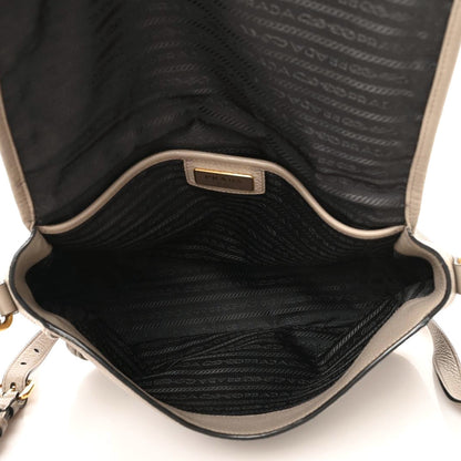 Prada Vitello Daino Flap Crossbody Argilla 8 of 9