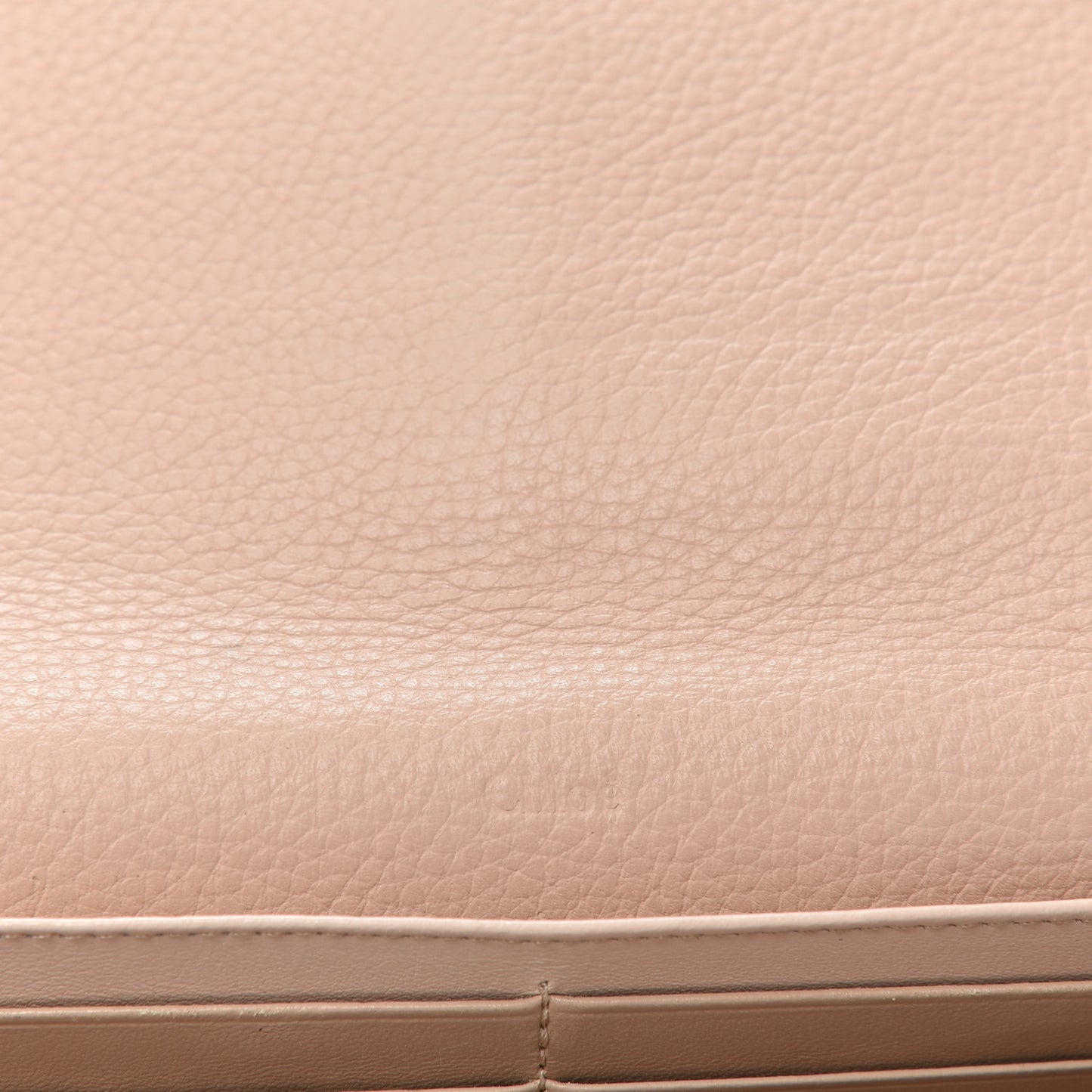 Calfskin Alphabet Long Wallet Blush Nude