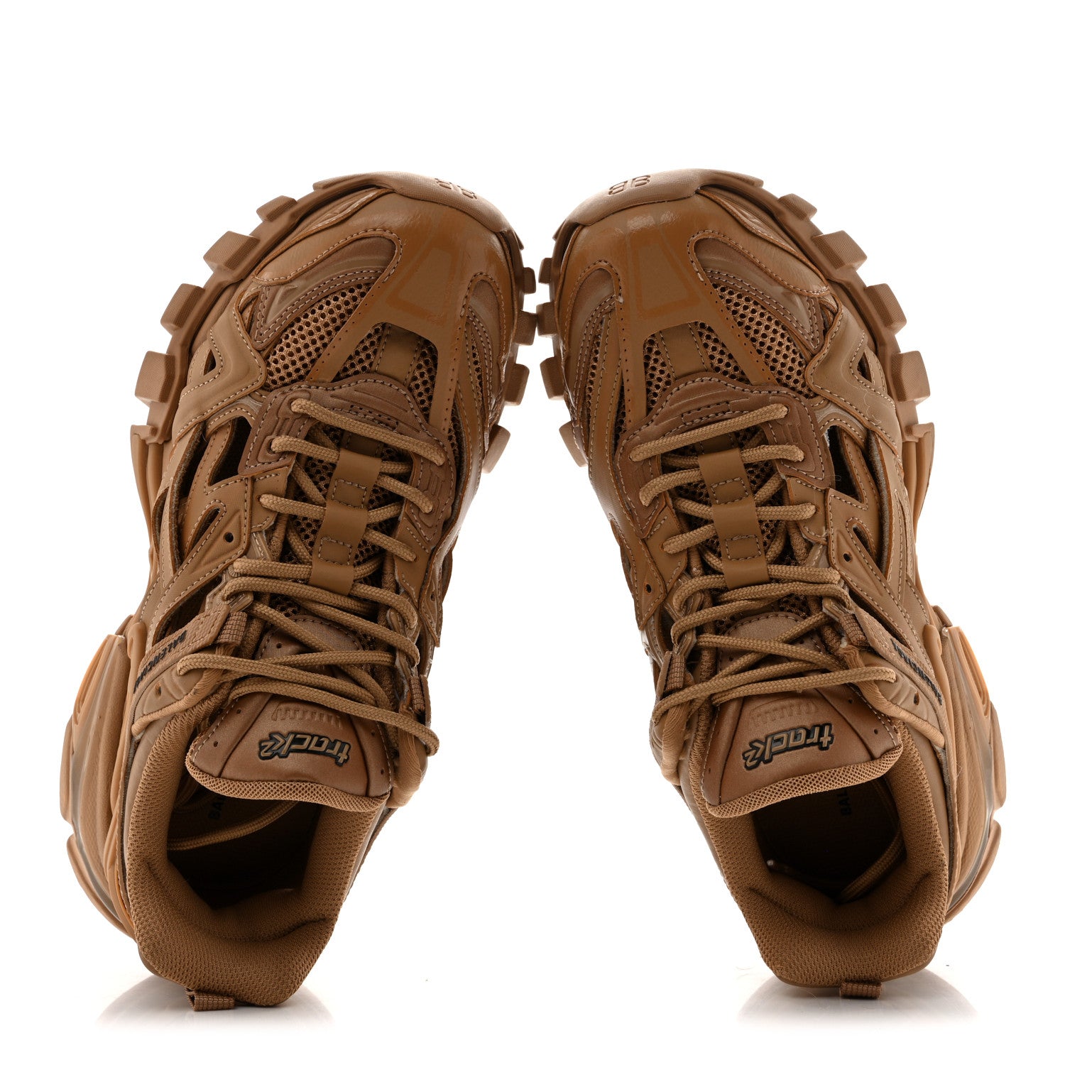 Balenciaga Rubber Mesh Monocolor Clear Sole Womens Track.2 Open Sneakers 40 Light Brown 2 of 10