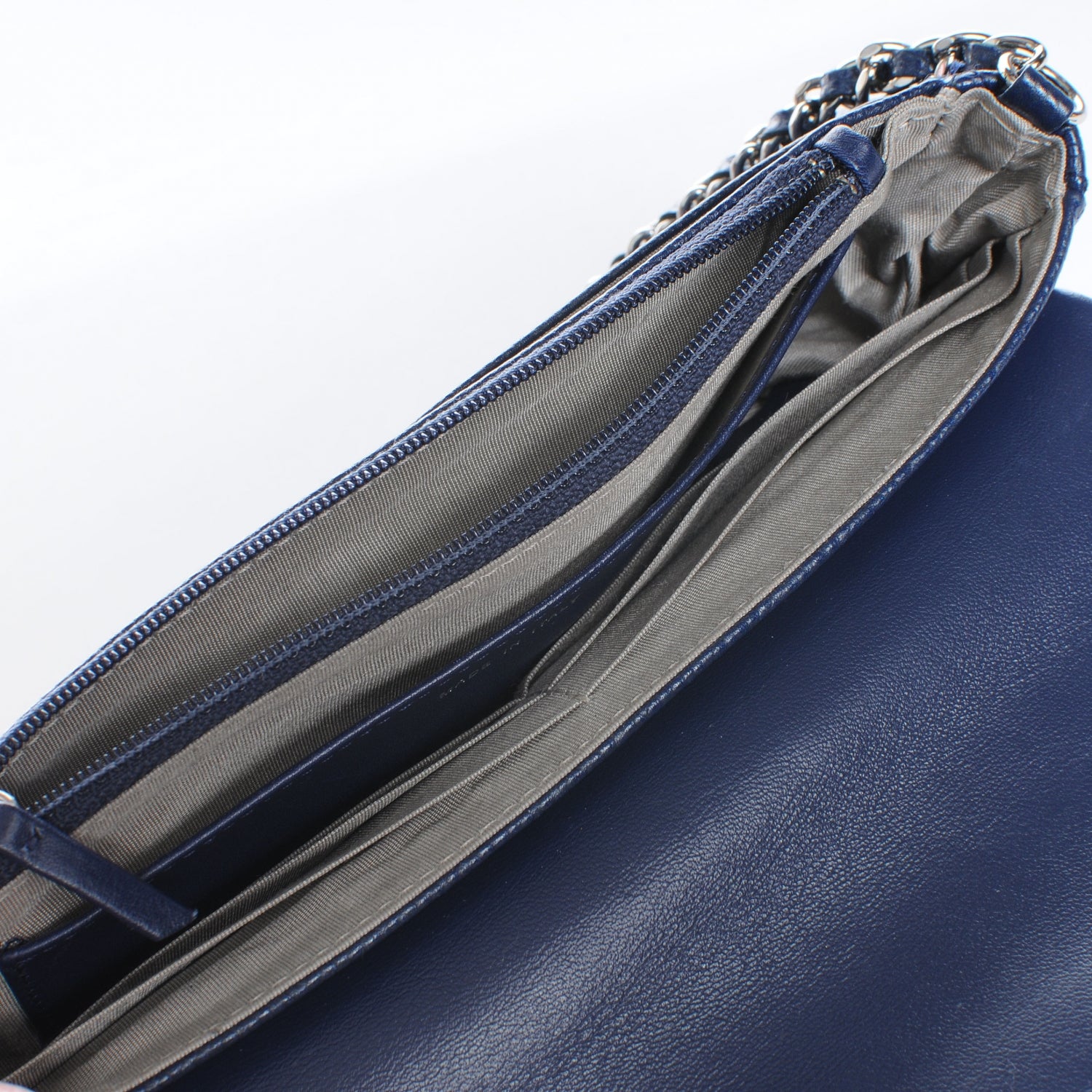 Chanel Caviar Half Moon Wallet On Chain Navy 7 of 9