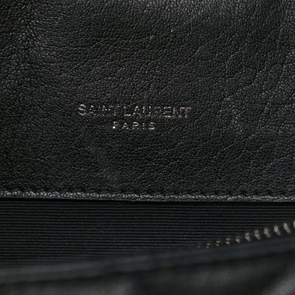 Saint Laurent Sheepskin Matelasse Chevron Monogram Large College Satchel Black 6 of 10