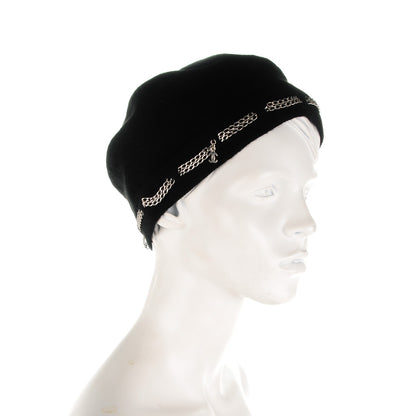 Chanel Cashmere Chain CC Beanie Black 2 of 5