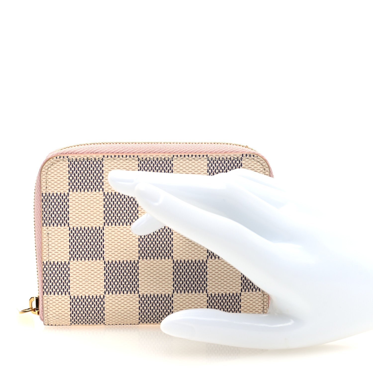 Louis Vuitton Damier Azur Zippy Coin Purse Rose Ballerine 2 of 6
