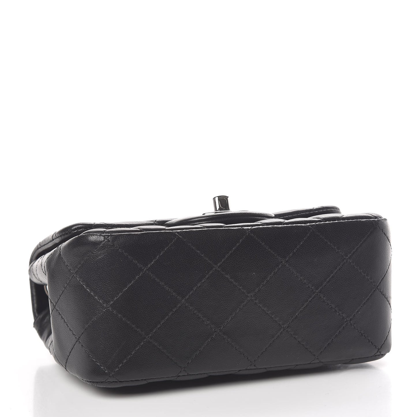 Lambskin Quilted Mini Square Flap Black