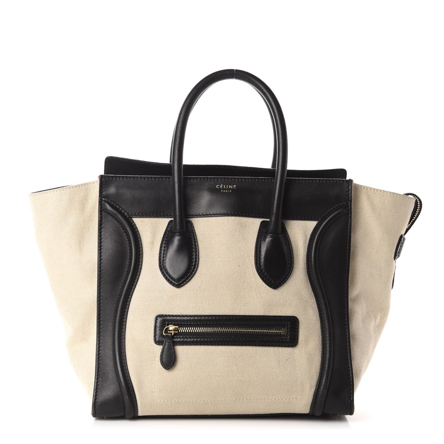 Celine Natural Canvas Smooth Calfskin Mini Luggage Cream 1 of 16