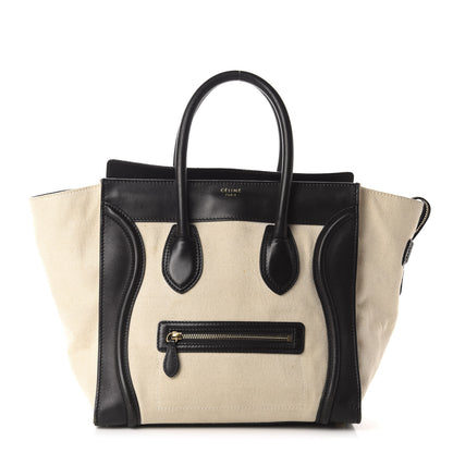 Celine Natural Canvas Smooth Calfskin Mini Luggage Cream 1 of 16