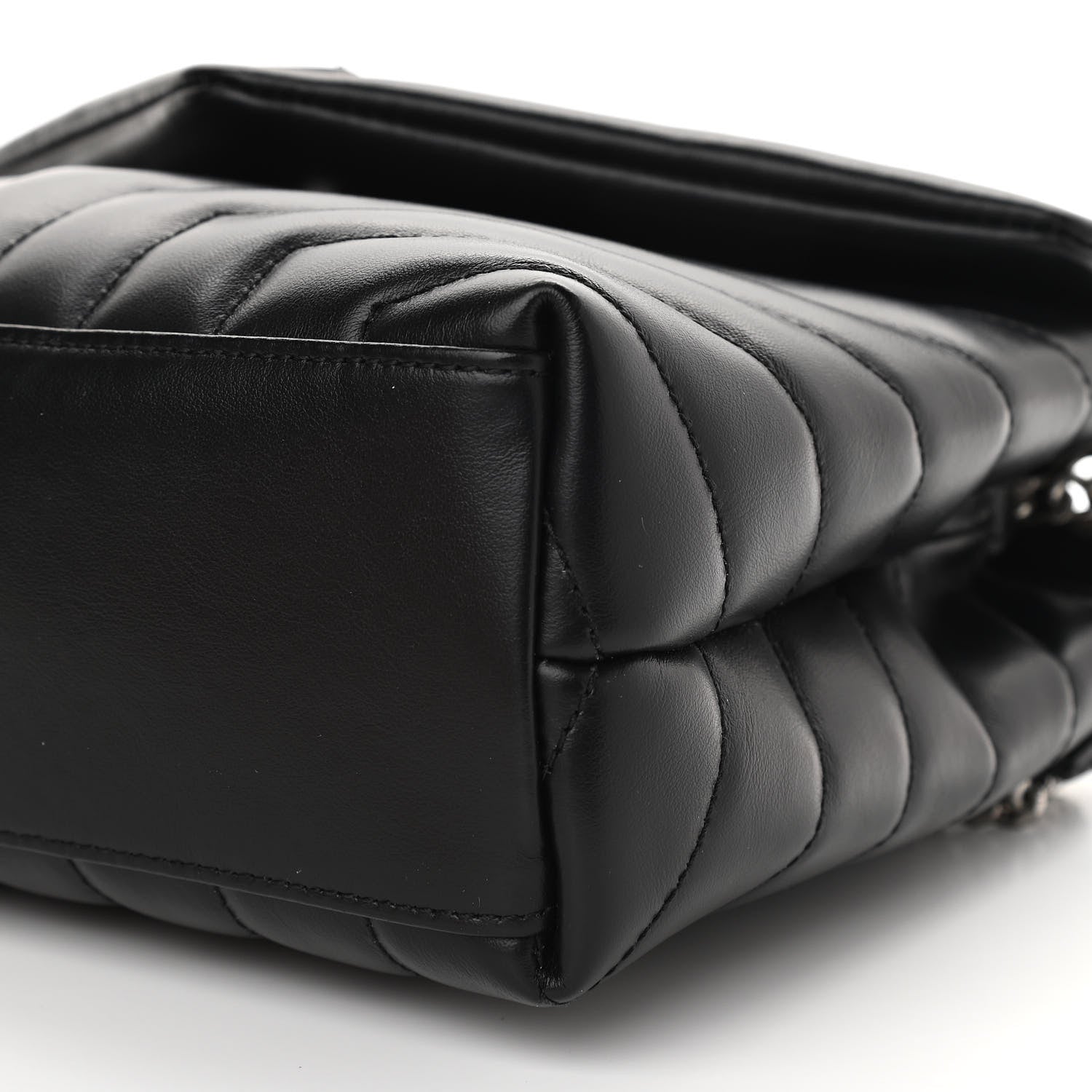 Saint Laurent Calfskin Y Quilted Monogram Small Loulou Chain Satchel Black 9 of 10