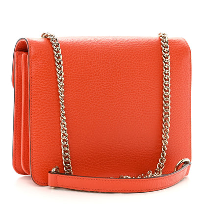 Gucci Dollar Calfskin Small Interlocking G Shoulder Bag Sun Orange 3 of 9