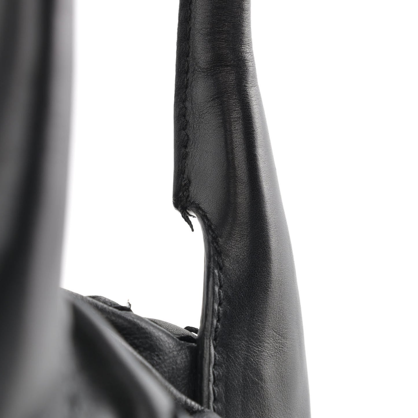 Calfskin Stitched Expandable Frame Bag Black