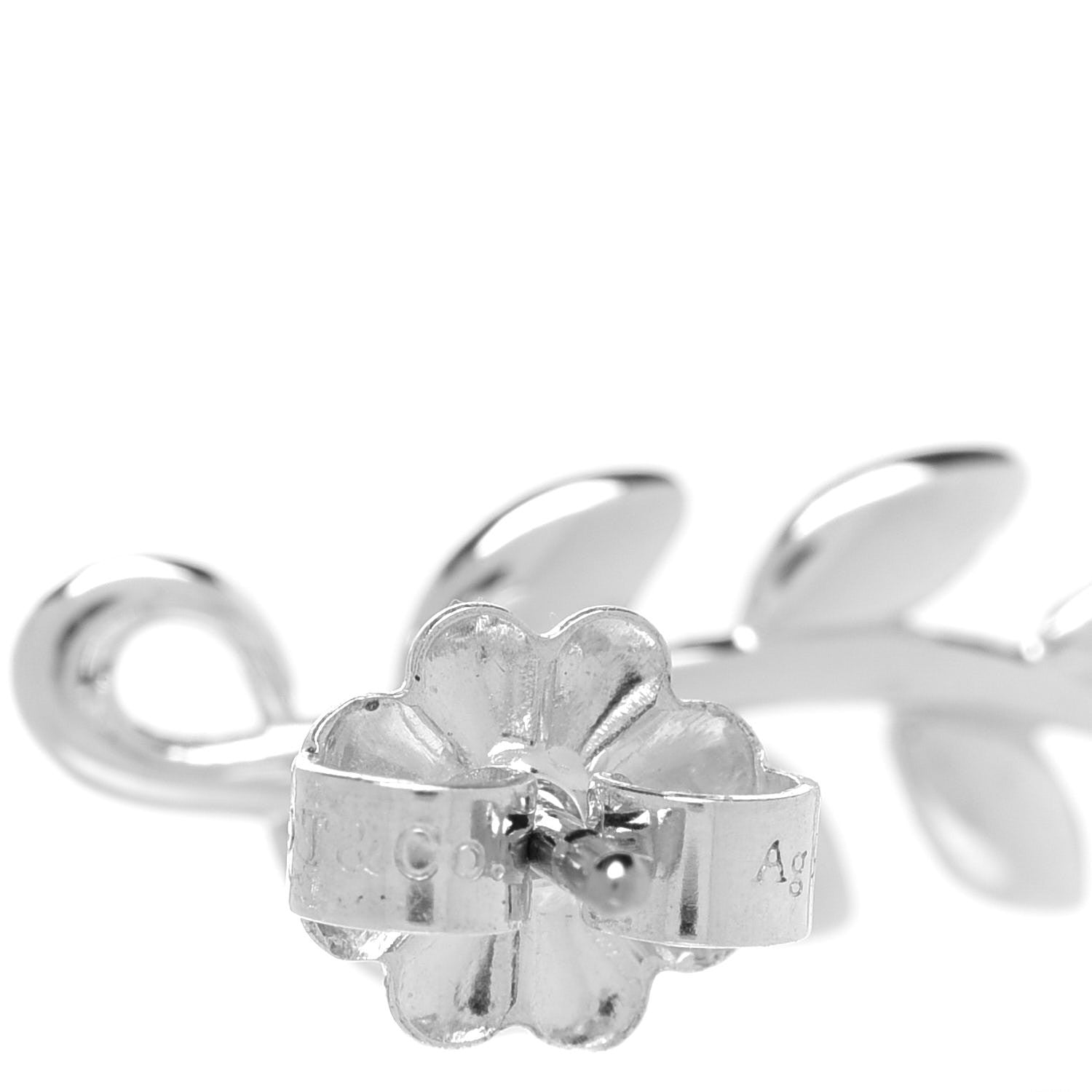 Tiffany Sterling Silver Paloma Picasso Olive Leaf Climber Earrings 4 of 6