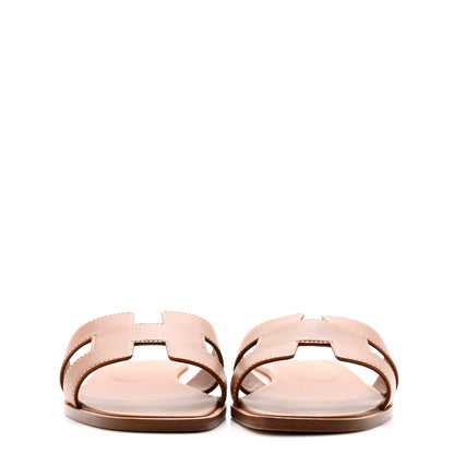 Hermes Box Calfskin Oran Sandals 39 Gold 2 of 11