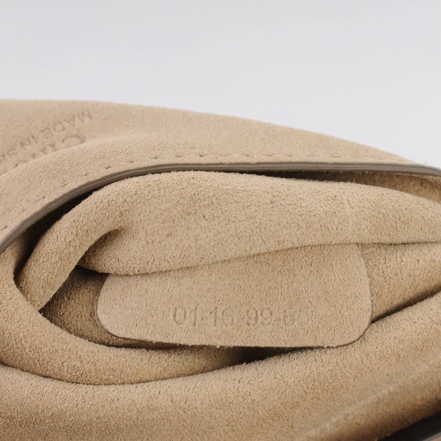 Suede Calfskin Small Faye Shoulder Bag Motty Grey