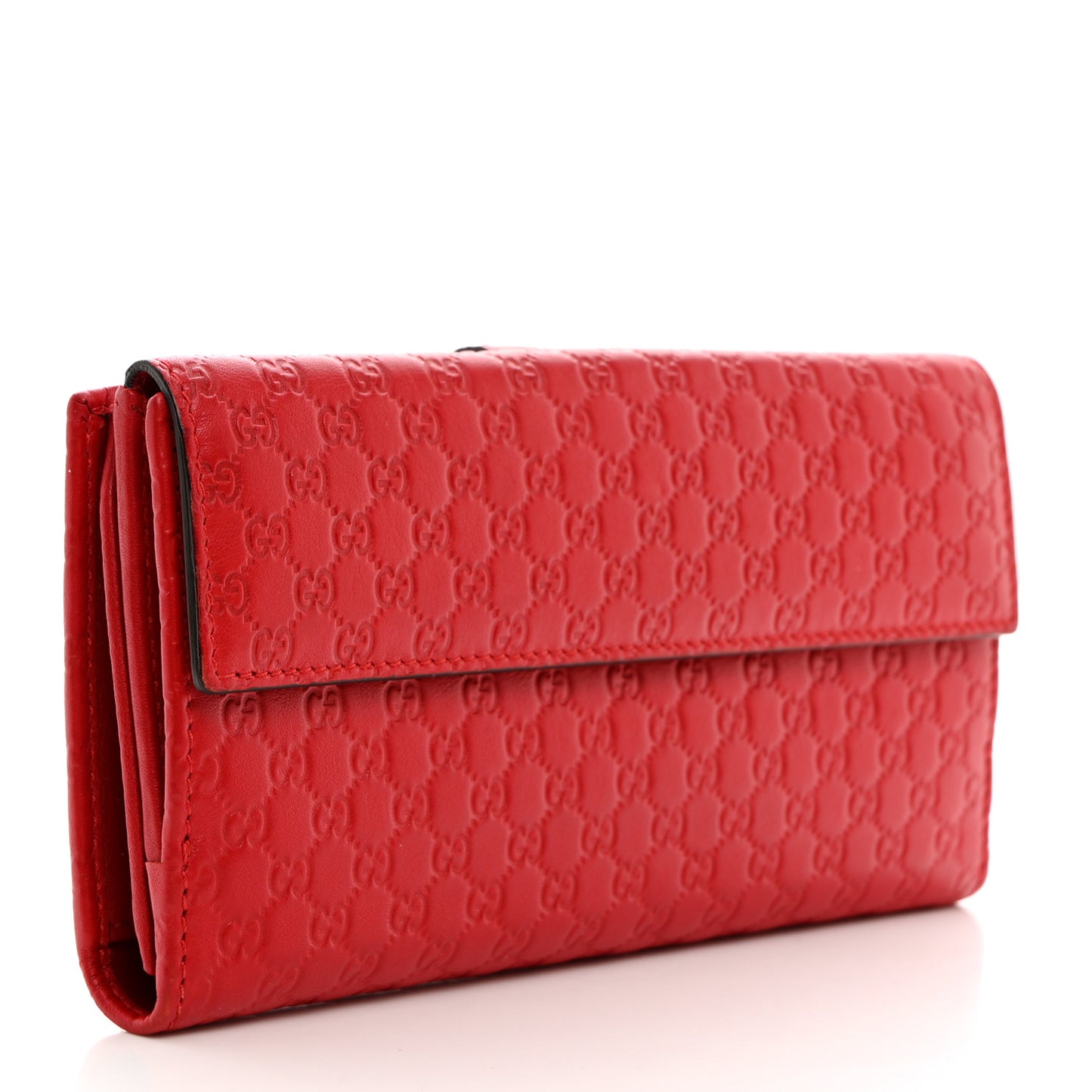 Microguccissima Heart Continental Wallet Red