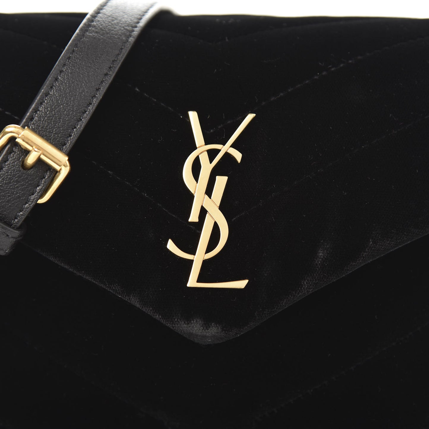 Velvet Y Quilted Monogram Toy Loulou Chain Satchel French Black