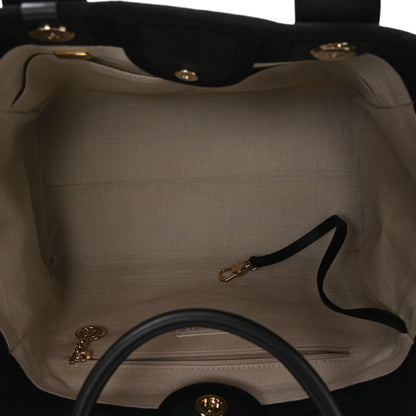 Chanel Mixed Fibers Calfskin  Small Deauville Tote Black 6 of 12