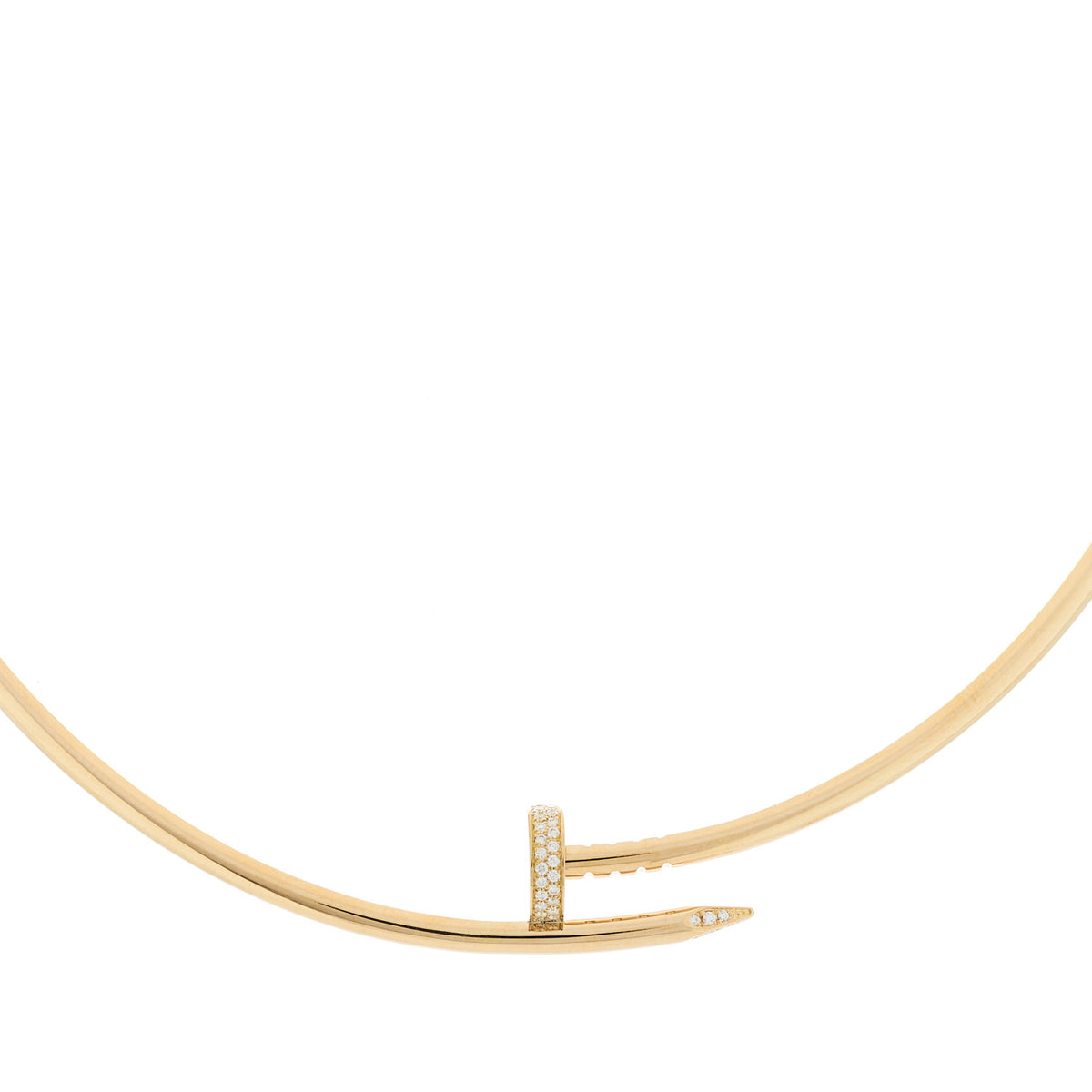 18K Yellow Gold Diamond Small Juste Un Clou Torque Necklace