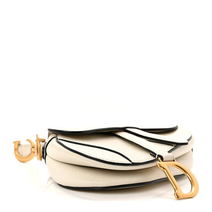 Christian Dior Grained Calfskin Mini Saddle Bag White 4 of 10