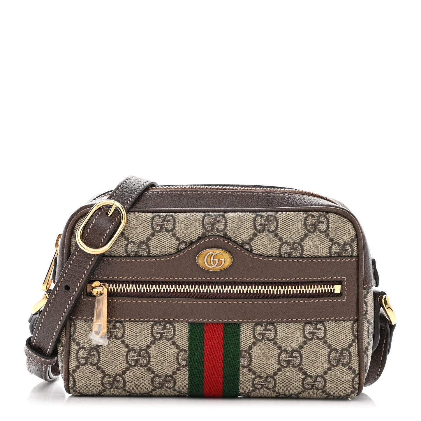 GG Supreme Monogram Web Mini Ophidia Shoulder Bag Brown