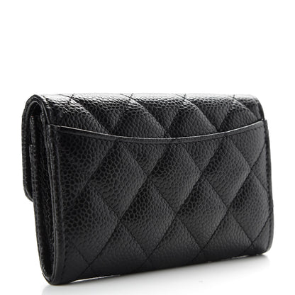 Chanel Caviar Quilted Flap Card Holder Wallet Black 3 of 9