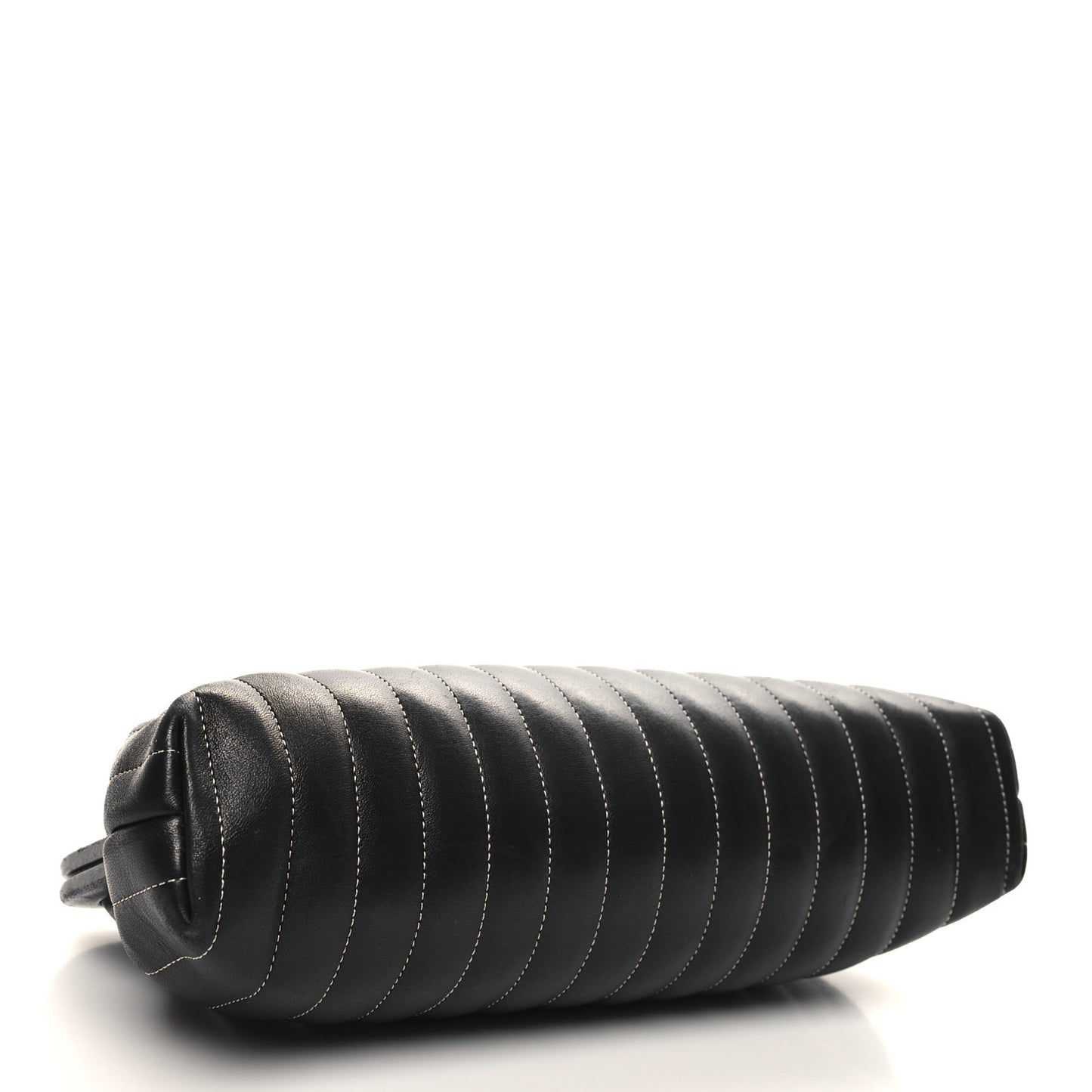 Lambskin Vertical Quilted Mademoiselle Clutch Black