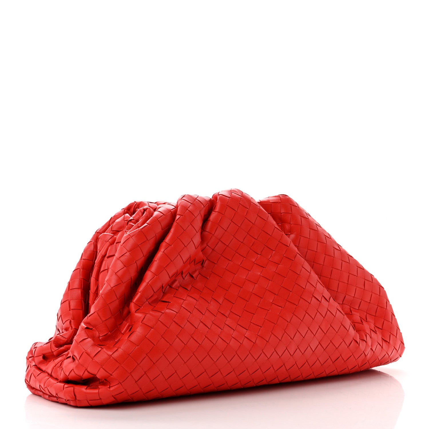 Bottega Veneta Nappa Maxi Intrecciato The Pouch Oversized Clutch Bright Red 3 of 7