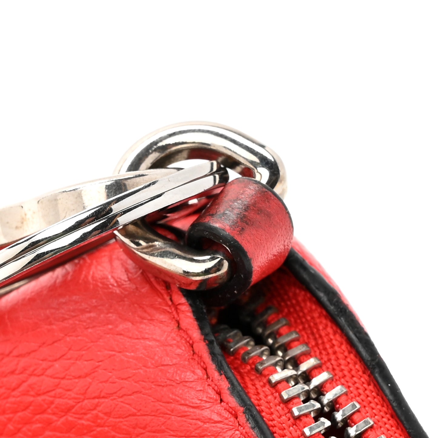 Calfskin Elephant Coin Purse Bag Charm Key Holder Red